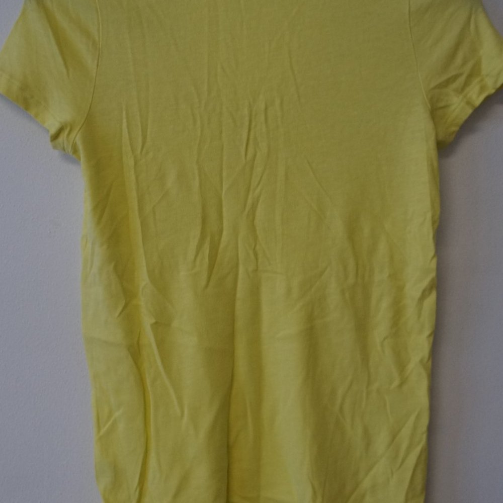 J.Crew Embellished Yellow V-Neck Tee S - Picture 3 of 4